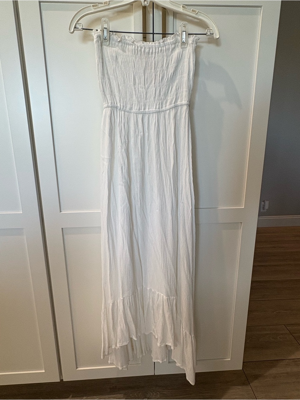 White Strapless Maxi Dress